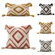 Boho Embroidered Tufted Decorative Cushion Cover Pillow Cover Pillow Case for Throw Sofa Couch Bed Chair Living Room Bedroom