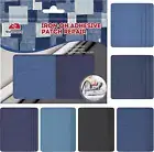 Elastic Iron-On Denim Patches for Clothes – 24PCS Kit, 6 Colors, 3" X 4-1/4", Du