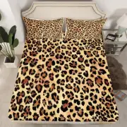 Black Brown Leopard Print Sheet Sets Women Cheetah Print Fitted Sheet for Kids
