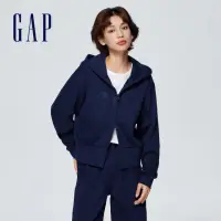 在飛比找momo購物網優惠-【GAP】女裝 Logo連帽外套-海軍藍(873736)