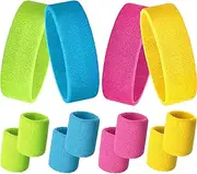 Sweatbands Set, Paris Sports Competitions Supplies Include Sports Headband and Wristbands Sweatbands Colorful Cotton Sweatband Set for Men Women