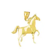 14K Gold Walking Horse Pendant