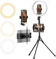 [UBeesize] 12" Ring Light with 74" Extendable Tripod Stand & iPad, Phone Holder, LED Circle Light with Phone,Tablet Holder for Video Recording, Photography, Live Stream, Makeup, Webcam, TikTok, YouTube