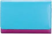 [mywalit] Leather Women's Purse - Medium Tri-fold w/Outer Zip Purse- 363-177 - mare, Blue, Modern