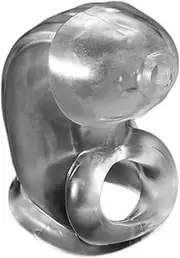 Silicone Cock Cage Penis Sleeve Male Prevent Erection Chastity Device Scrotum Binding Penis Ring CBT Sex Toys for Adult Men (Transparent)