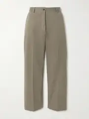 [Purdey] Purdey - Cotton-blend Twill Straight-leg Pants - Green - UK 14 UK 14 Green