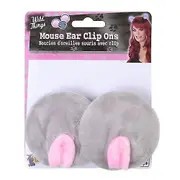 Bristol Novelty Unisex Mouse Ear Clip Ons Grey/Pink One Size