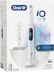 Oral-B iO 8 Electric Toothbrush with Travel Case, Rechargeable, White