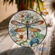 Dragonfly Stained Glass Suncatcher Ornament, Dragonfly Lover Suncatcher, Spring