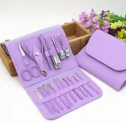 AARUX Manicure Pedicure Set Nail Clipper Kit For Women Men 16 Pieces Stainless Steel Professional Manicure Kit Tools Set for Household, Facial Nail Care, Foot Care With Travel Case (Multi Color)