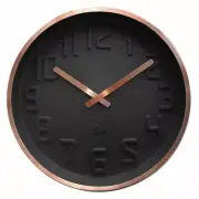 IS Curve Black Wall Clock With Copper finish Case and curved dial 40CM,