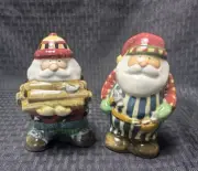 Vintage Sakura Salt & Pepper Shakers "Woodland Santa" Debbie Mumm Christmas-New
