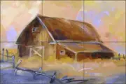 Barn Tile Backsplash Jaedicke Country Life Art Ceramic Mural BJA004