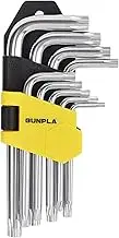 Gunpla Torx Hex Key Allen Star Short Arm Wrench Hex Keys Security Torx End Holes Set of 9 Pieces with Storage Case T10-T50 for Home Maintenance DIY