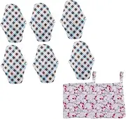 Ipetboom Bamboo Charcoal Sanitary Napkins 8pcs Washable Menstrual Pads Wings for Comfortable Daily Use Random Style