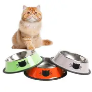 3 Pack Stainless Steel Dog Cat Bowls Feeding Feeder Water Bowl For Pet Dog Cats
