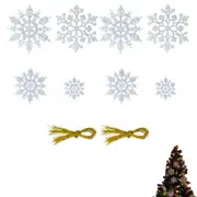 72pcs Plastic Snowflake Hanging Ornaments for Christmas Tree Party Home Decorations-Sliver