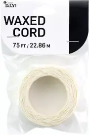 Cousin DIY Cotton Waxed Cord 75ft.-White (Pack of 2)