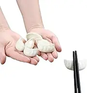 Ceramic Chopsticks Rest Rack Set of 6pcs,Chinese Style Dinner Spoon Stand Knife Fork Holder Porcelain Chopsticks Stand (Dumpling appearance) Table Decoration (6)
