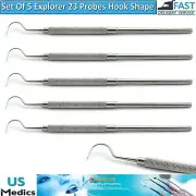 X5 Explorer 23 Hook Shape Periodontal Tooth Pick Tartar Remover Callus Plaque CE