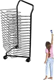 Art Drying Rack,Single Sided Metal Paint Drying Rack,Easy to Clean 16 Shelves Painting Art Storage Rack,Suitable for Schools and Homes (Color : Red)