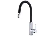 Pull out sink mixer vegie spray black and chrome