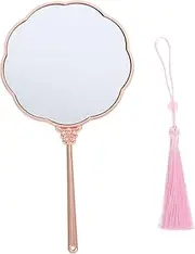 DECOMELODY Classic Chinese Hand Mirror Multi-Purpose Makeup Hairdressing Mirror Lightweight Portable for Travel Beauty
