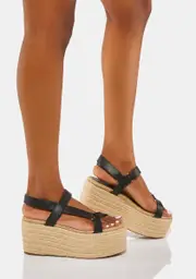 [Lemon Drop by Privileged] Black William Platform Sandals