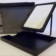 Mary Kay Makeup Mirror w/Tray Stand Travel Zip Mesh Pouch New Black