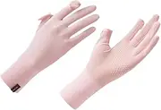 Perfeclan Women Sun Protection Gloves Driving Gloves Full Finger Non Slip Summer Thin Sun Gloves Sunblock Gloves for Golf Cycling Beach
