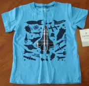 NEW CARTERS BABY BOYS BLUE SPACE SPACESHIP ROCKET T-SHIRT SZ 6M 9M 12M 18M 2T