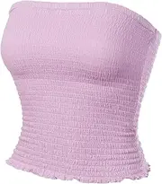 [MixMatchy] Women's Basic Casual Ruched Side Stretchy Tube Tops