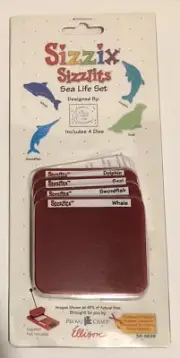 Sizzix Sizzlits Cutting dies Sea Life Set of 4 swordfish whale dolphin seal NEW
