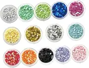 SOESFOUFU 14 Pack Nail Glitter Stars Art Glitter DIY Charm Sequins for Nail Art Decorations