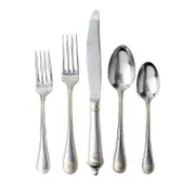 Juliska Berry and Thread 20 Piece Flatware Set, Bright Satin with Gold
