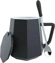 Water Cup Insulation Coffee Mug Set Ceramic Tea Cup with Saucers and Spoons in Handle Microwave Dishwasher Safe Tea Cocoa Milk Coffee Mug (Color : White, Size : B)