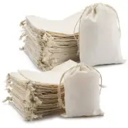 Muslin Drawstring Cotton Fabric Bags - Mix Size 30Pcs 5x7 Inch & 20 Pcs 4x6 I...