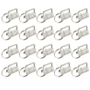 72Pcs 32mm Key Fob Hardware with Keychain Ring for Webbing, Silver Tone