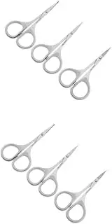 Ipetboom 2sets Stainless Steel Beauty Scissors Set Precision Brow Beard Nose Hair Trimmers for Men and Women Lightweight Portable Grooming Tools for Salon and Home Use 3pcs*2