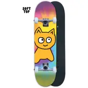 Meow Skateboard Complete Big Cat Soft Top Tie Dye 6.5" Mini