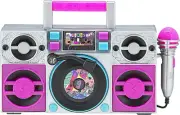 Remix Sing along Boombox with Real Karaoke Microphone for Kids Built in Music