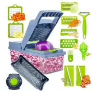 Vegetable Chopper,Multifunctional 15 in 1 Pro Mandolines Food Slicer,Onion Di...