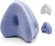 Knee Pillow for Side Sleepers, Relief from Sciatica Pain, Back/Leg Pain, Pregnancy, Hip and Joint Pain Memory Foam Leg Pillow(Blue)