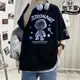 地下室-情侶短T恤 韓版太空人卡通印花大尺碼5XL寬鬆短袖五分袖上衣【NL622184】