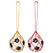 2Pcs Solo Soccer Training Ball Net Fits Ball Size 3, 4, 5, Yellow, Red
