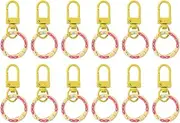 uxcell 12 Pcs Lobster Claw Clasp, Colorful Metal Keychain Clasp Swivel Hooks with Spring Key Rings Trigger Clips for Bag Door Key Chains DIY Craft Jewelry Making, Donut Yellow