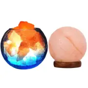 USB Himalayan Salt Lamp-Bowl+Ball Crystal Salt Rock Lamp,Used for Desk,Bedroo...