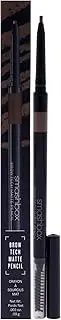 Smashbox Brow Tech Matte Eye Brow Pencil | Waterproof, Smudge Proof + Long Lasting with Spoolie Brush, Taupe