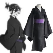 Noragami Yato Black Kimono Yukata Summer Matsuri Mens Cosplay Costume