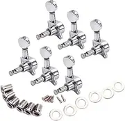 TOYANDONA Gc206f New 6l Tuning Pegs for Electric Guitar Sturdy Metal Guitar Machine Heads Silver Easy to Install